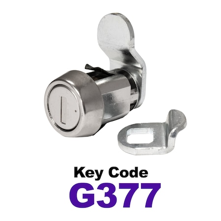 Global RV SS Compartment Lock, Cam/Blade Style, 7/8in Press in, Offset Blade, fit 5/8in Use, Keyed, G377 CLB-377-78SI-SS